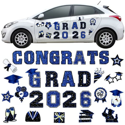 🎓 2026 Grad Car Magnets 🧲 – 30-Piece Set for Celebration Decor (Cars, Fridges & More)