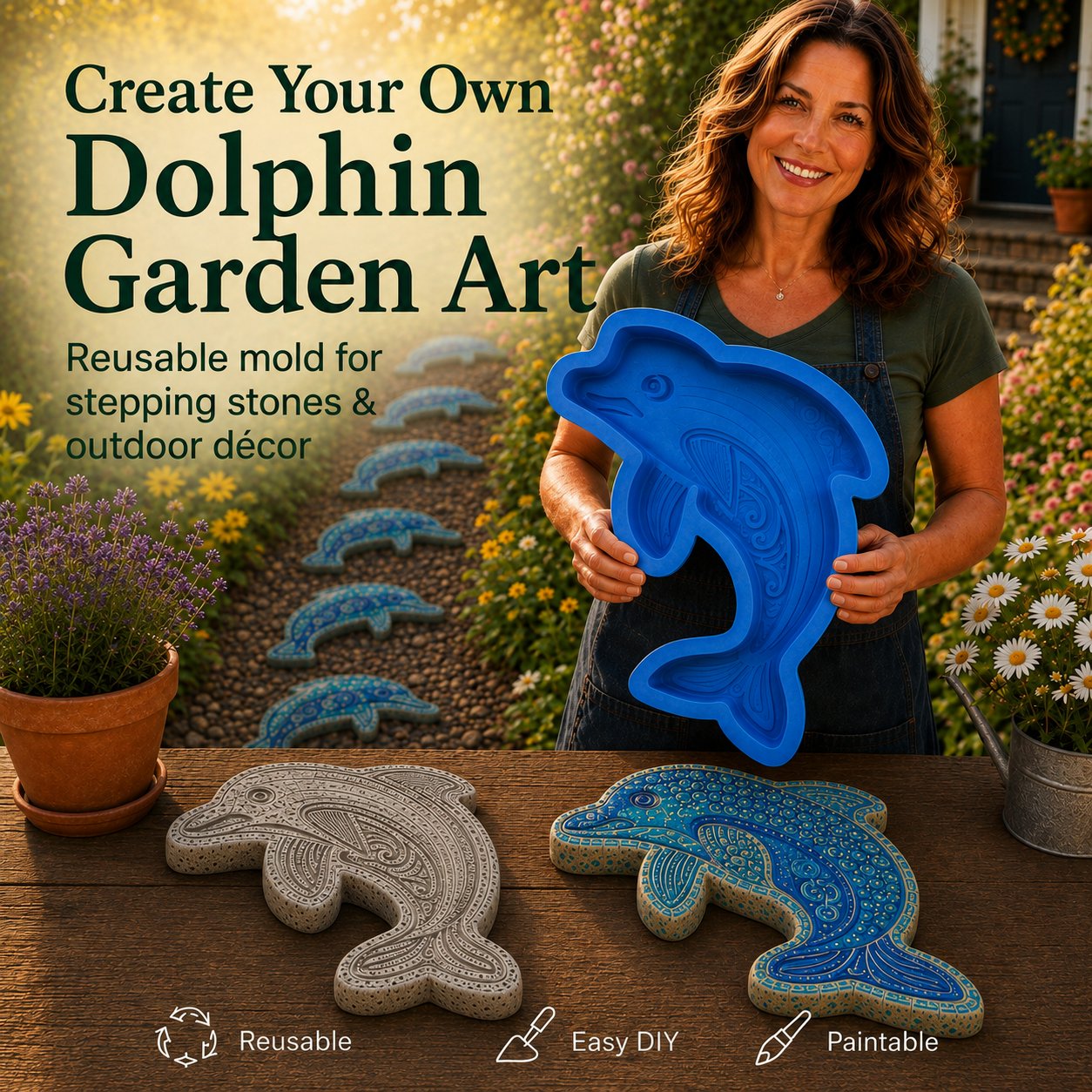 💥 LAST DAY 50% OFF - 🌊 Reusable Ocean Theme Garden Art Mold – Make Your Garden Truly One of a Kind