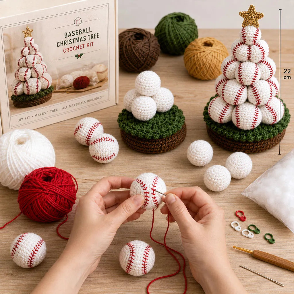 🔥LAST DAY 50% OFF - 🎄Sports Ball Christmas Tree Crochet Kit