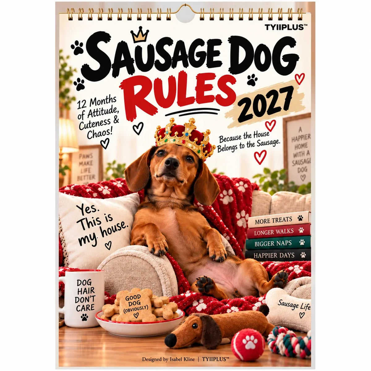 2027 Funny Dachshund Wall Calendar – Sarcastic Sausage Dog Calendar, Monthly Dog Lover Gift