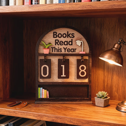 Wooden Annual Reading Count Display Piece