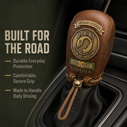 Honor & Remember: Premium POW-MIA Vietnam Veteran Gear Shift Cover 🇺🇸 (3 Colors)