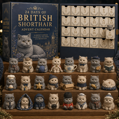 2026 British Shorthair Advent Calendar | 24-Day Festive Countdown Calendar