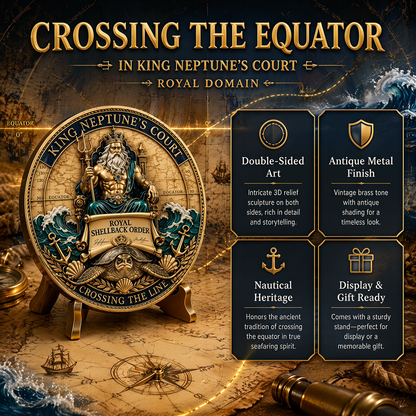 👑King Neptune’s Court – Crossing the Equator Commemorative Metal Medal
