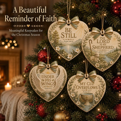 (🎁Last Day 49% OFF)✝️🎄Christian Scripture Christmas Ornament – Faith-Filled Ceramic Heart Keepsake
