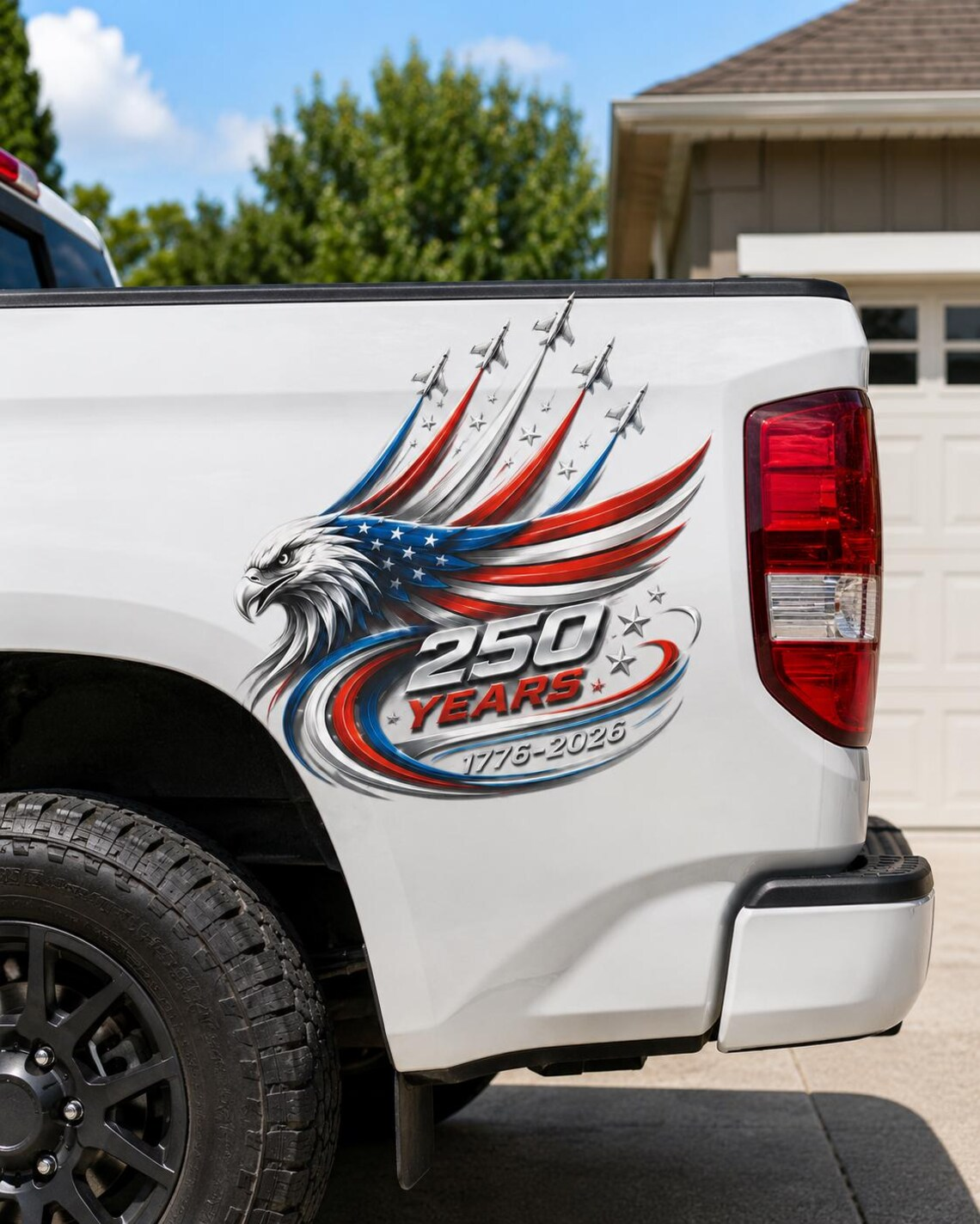 🏆🦅 250th Anniversary of the Founding of the United States commemorative sticker 1776-2026 Patriotic Eagle car decal waterproof vinyl car🚙 and truck decorative sticker🔥