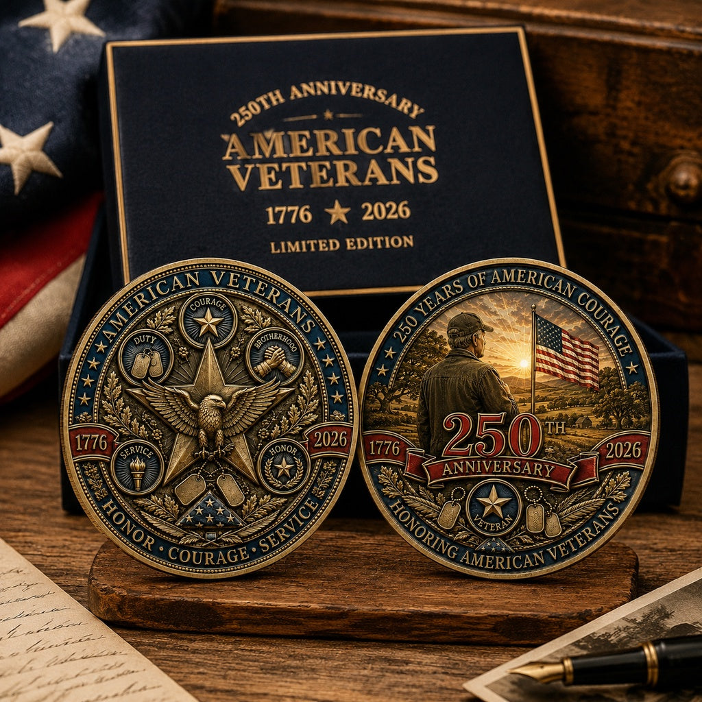 🇺🇸 Limited Edition 250th Anniversary Commemorative Veteran Coin (1776-2026) | The Ultimate Keepsake & Challenge Coin 🦅