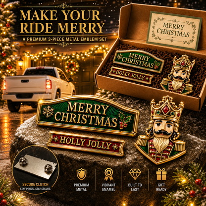 ⚡50K+ SOLD!🔥 3-Piece Christmas Car Emblem Metal Badge Set – Multiple Festive Character Styles Available