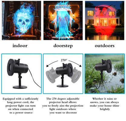Halloween Skull Dynamic Light 10 Unique HD Projection Patterns