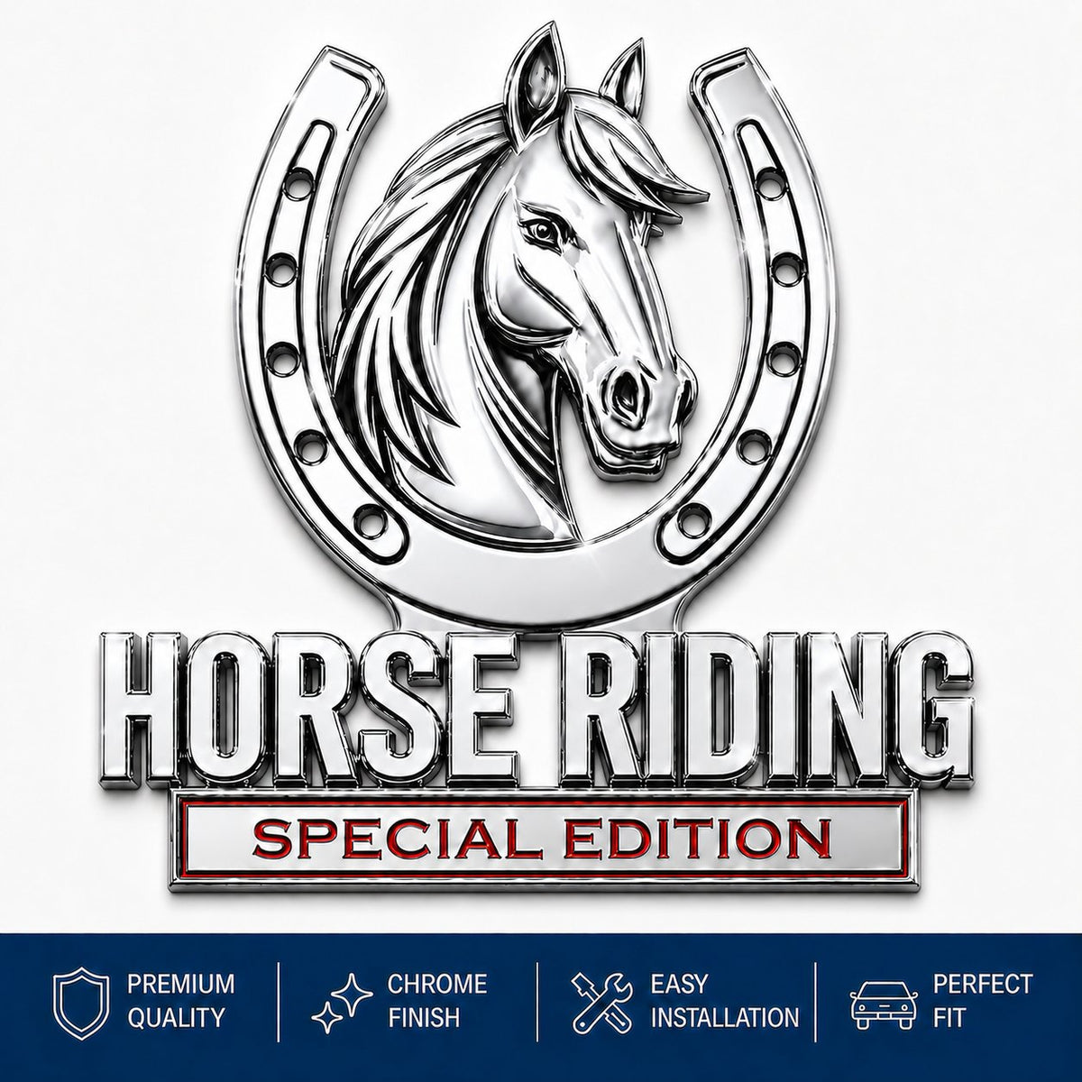 🐎 Horse Riding Special Edition Chrome Metal Car Emblem