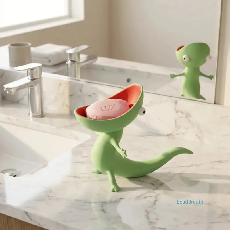 Cute Lizard Soap Holder Storage Shelf