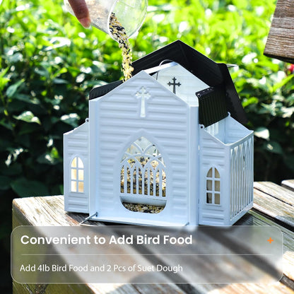 ✝️Last Day 49% OFF-🔥Church-Shaped Metal Solar Bird Feeder🎁Buy 2 Free Shipping