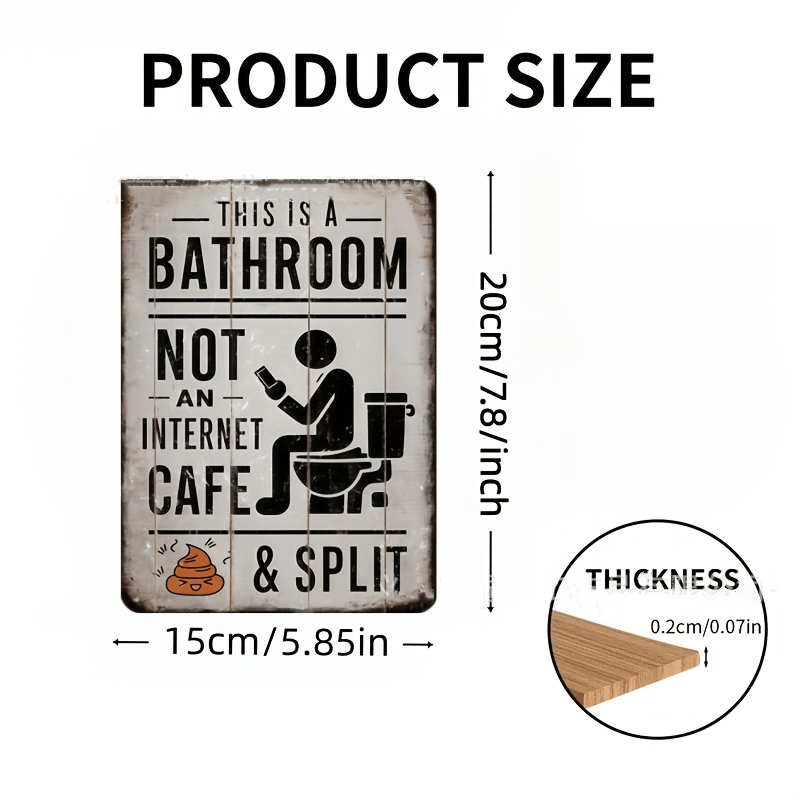 ✨HOT SALE 49% OFF📱🚫Humorous Bathroom Wooden Wall Sign🚽💩