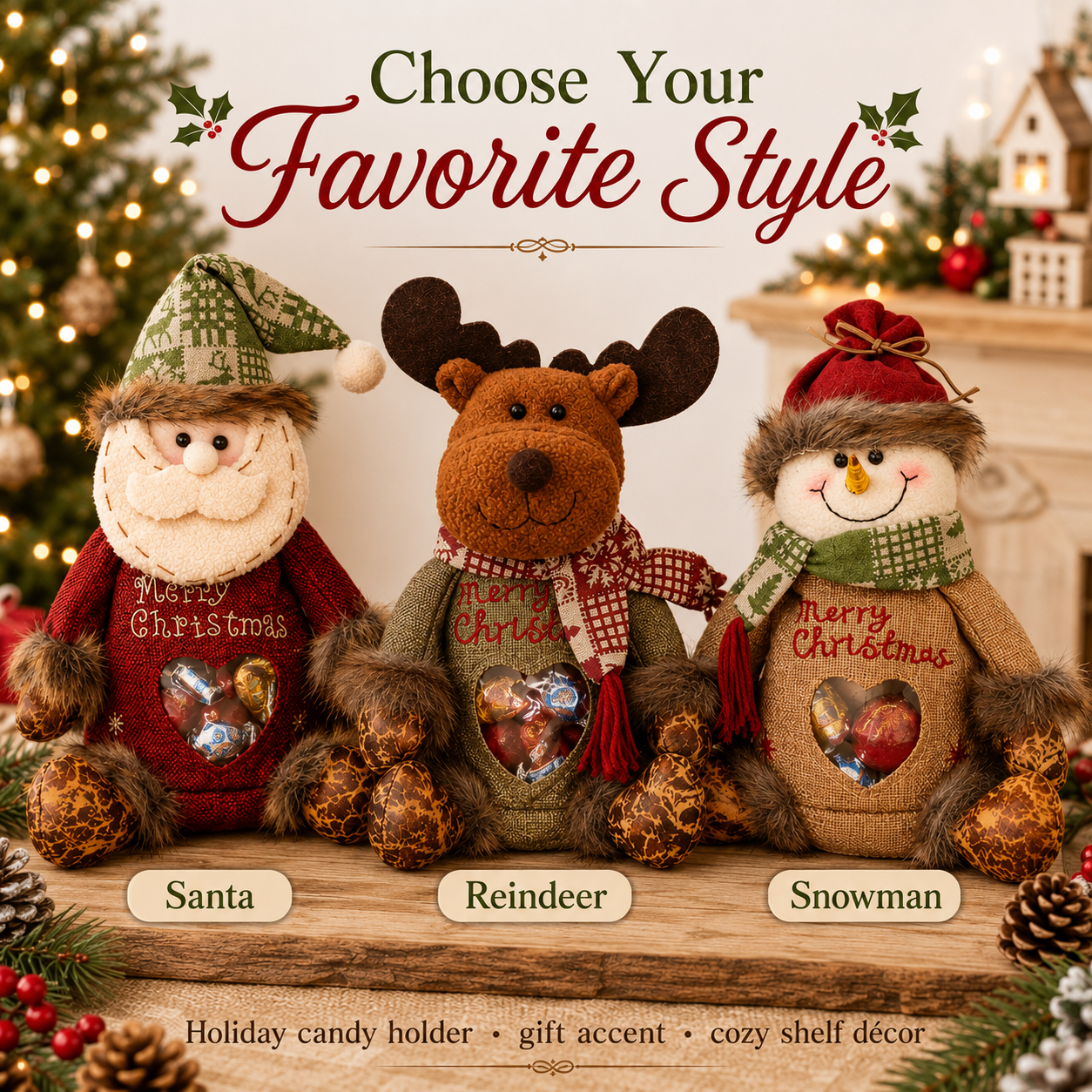 🎄Last Day 50% OFF🎁Christmas Gift Bags Zipper Design