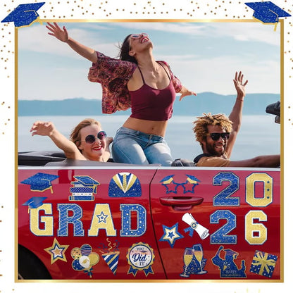 🎓 2026 Grad Car Magnets 🧲 – 30-Piece Set for Celebration Decor (Cars, Fridges & More)