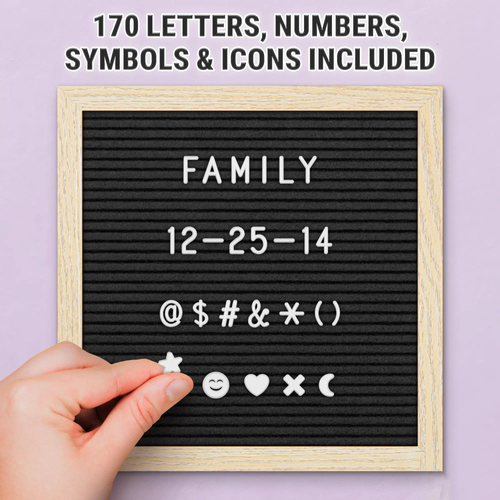 Felt Letter Board - 170 Letters, Numbers and Emojis for Celebrations & Announcements