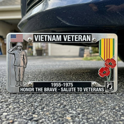 🎖️🦅Vietnam Veteran Tribute License Plate Frame | Perfect for Front & Rear Use