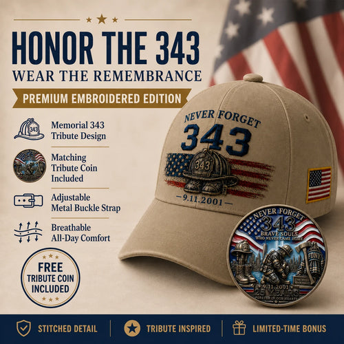 🧢Never Forget 343 Memorial Cap 🎁 Buy the Cap Get the Matching Tribute Coin FREE