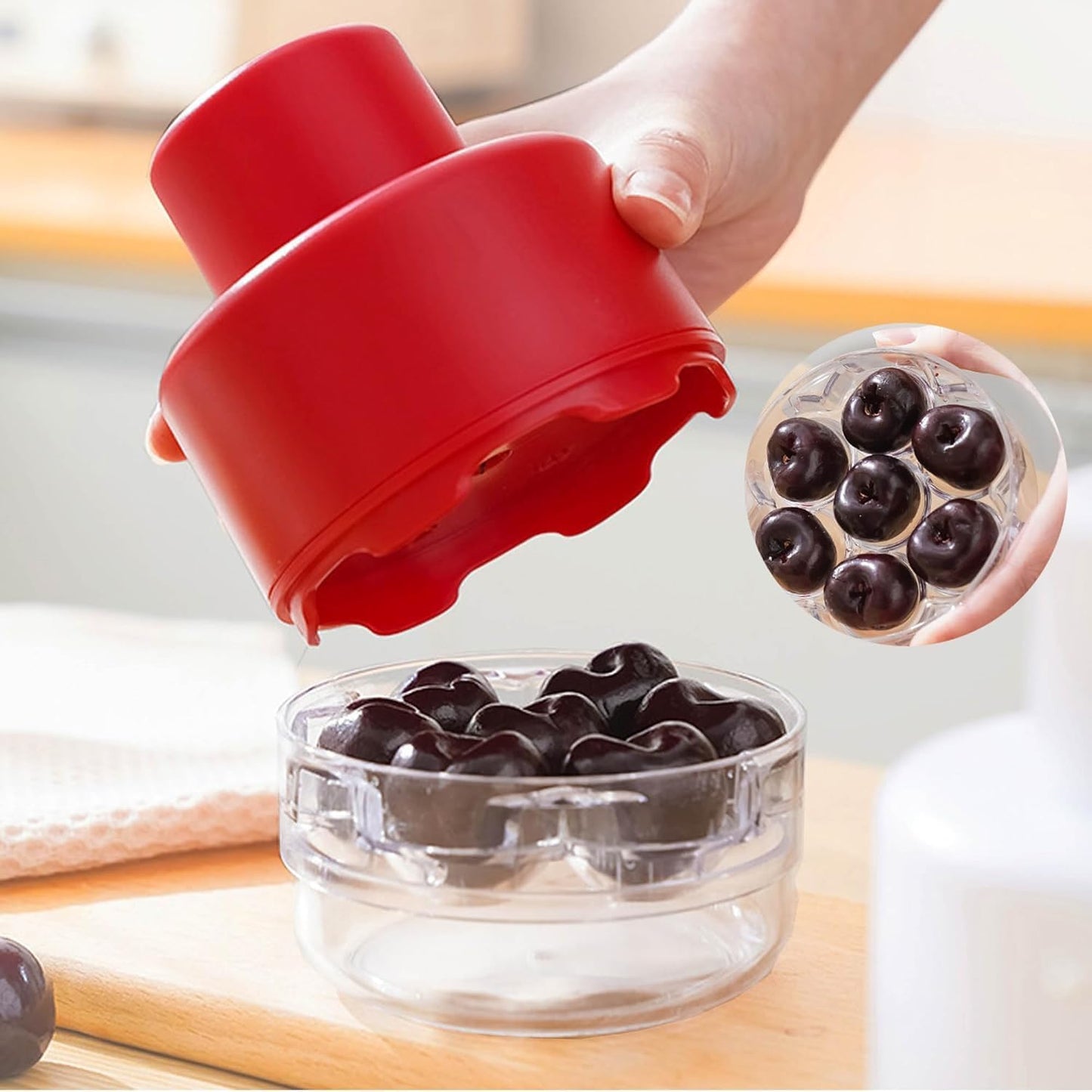 🍒 Efficient 7-Hole Cherry Pitter Tool