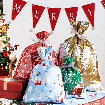 Drawstring Christmas Gift Bags (Biodegradable)