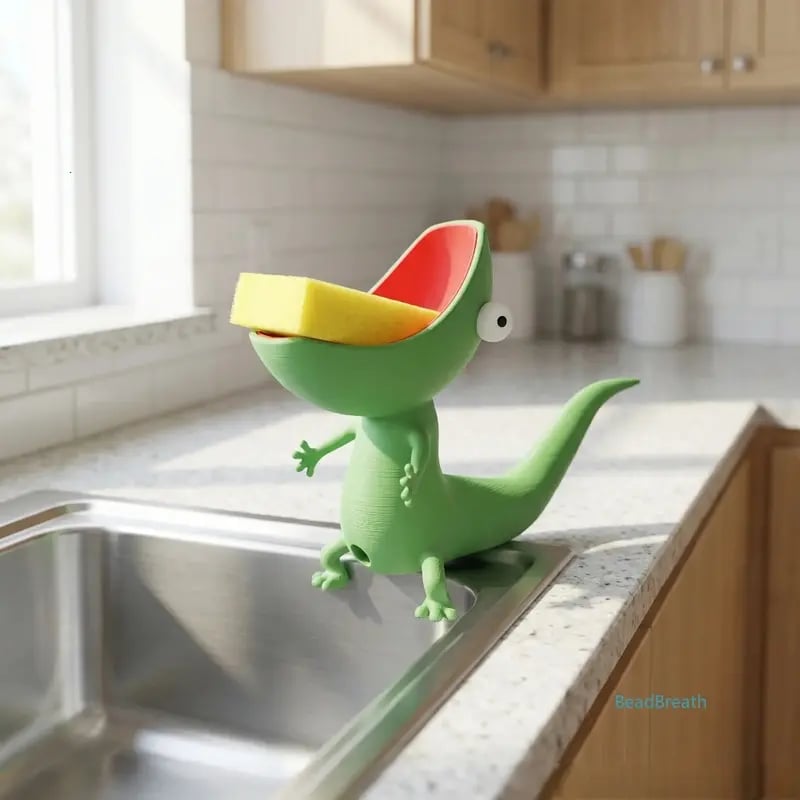 Cute Lizard Soap Holder Storage Shelf