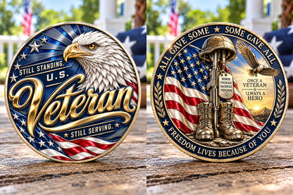 Still Standing U.S. Veteran Commemorative Medal – “Once a Veteran, Always a Hero” Patriotic Tribute Keepsake