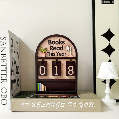 Wooden Annual Reading Count Display Piece