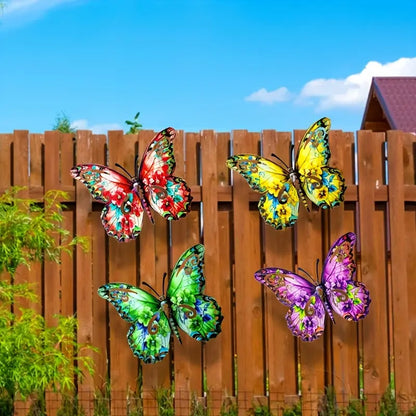 🦋 Vibrant Metal Butterfly Wall Decor Set (4 PCS)