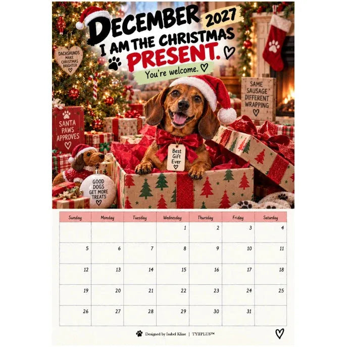 2027 Funny Dachshund Wall Calendar – Sarcastic Sausage Dog Calendar, Monthly Dog Lover Gift