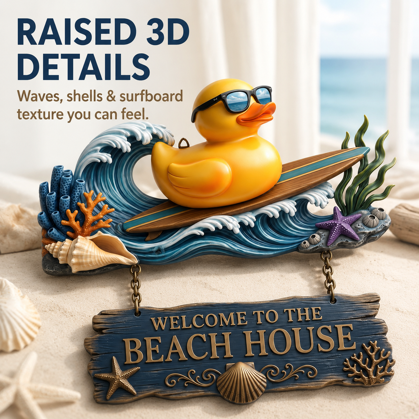 Surfin' Duck 3D Welcome Sign | Funny Beach House & Pool Decor 🏄‍♂️🦆