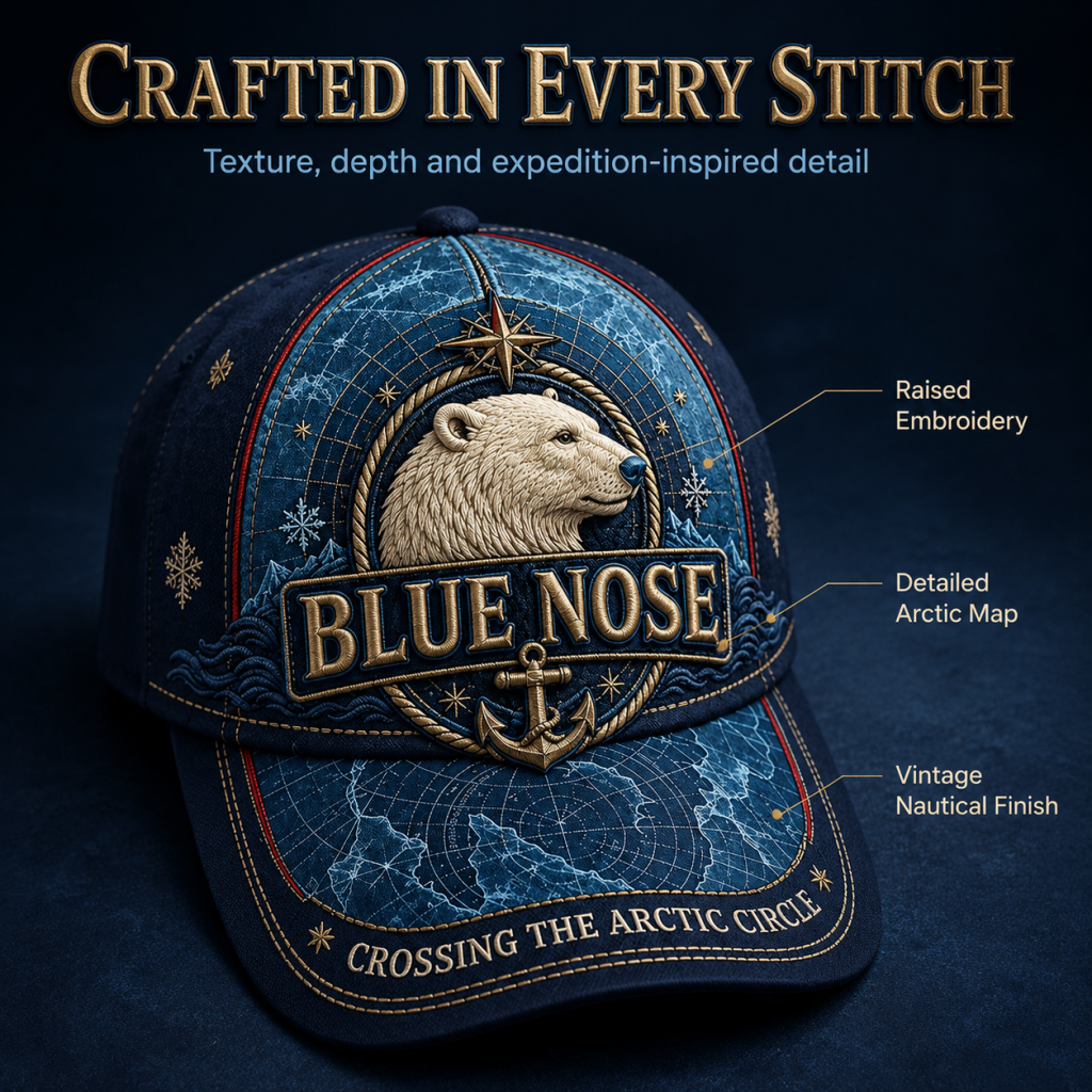 Vintage “Blue Nose” Arctic Circle Crossing Polar Bear 3D Commemorative Baseball Cap