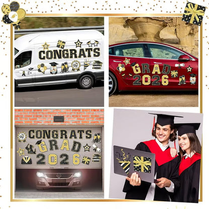 🎓 2026 Grad Car Magnets 🧲 – 30-Piece Set for Celebration Decor (Cars, Fridges & More)
