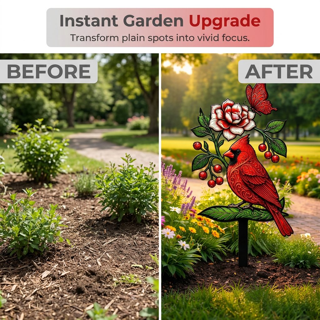 🐦Cardinal Art Garden Stake💥