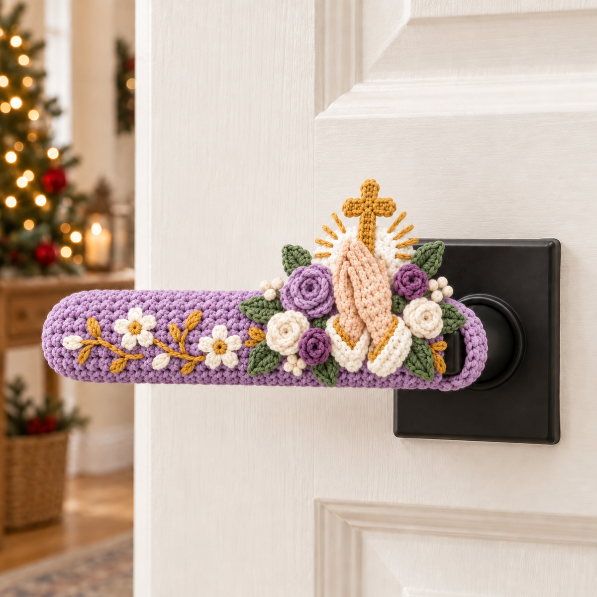 ✨ Divine Details: Hand-Crocheted Faith & Blessing Door Handle Covers ✨