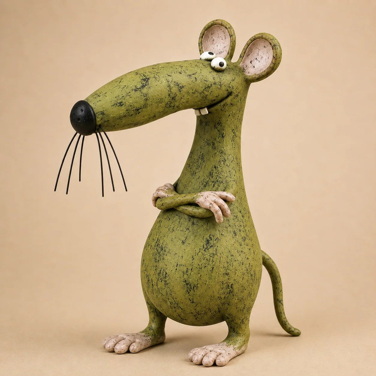 Whimsical Vintage Mouse & Cat Figurine