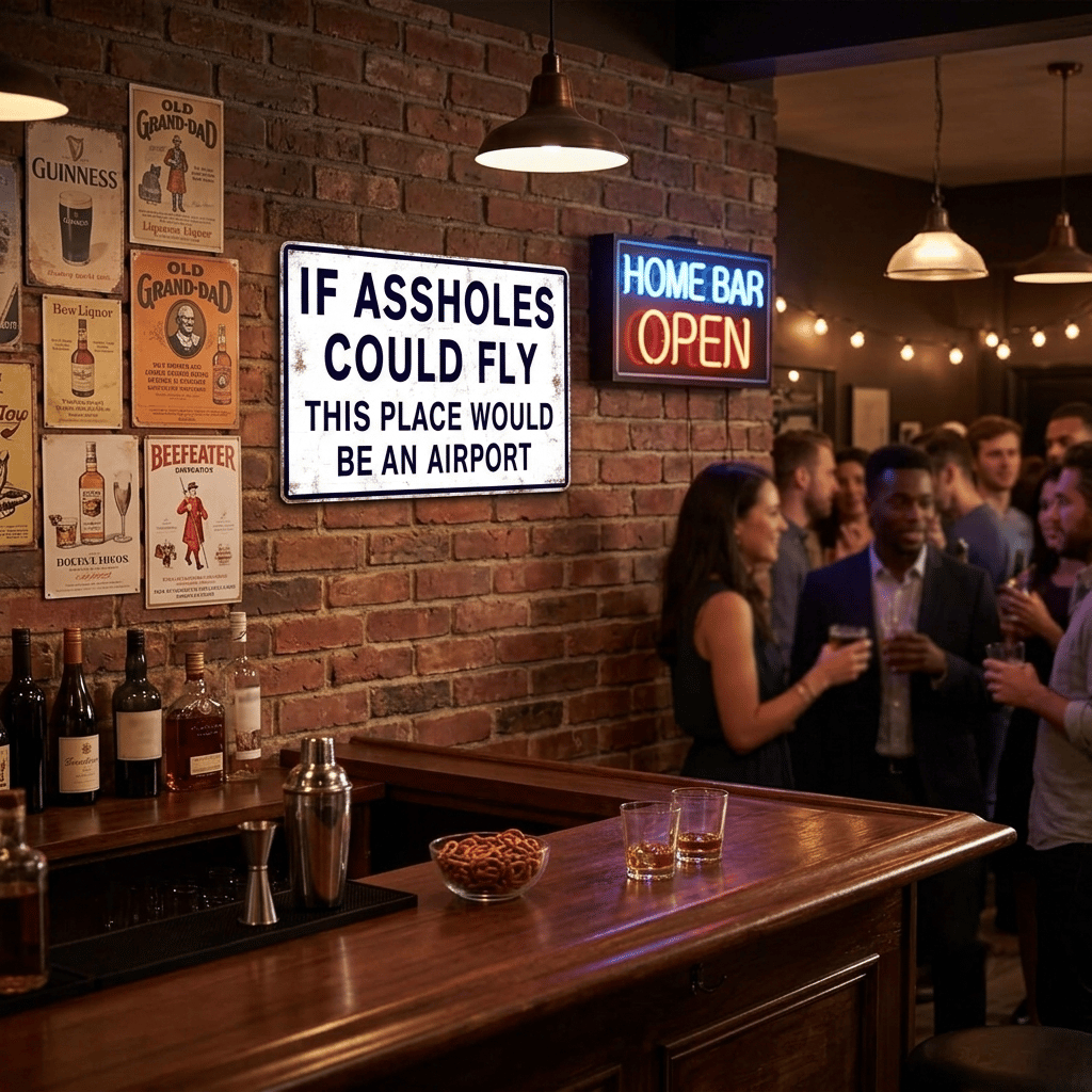 "If Assholes Could Fly" Vintage Metal Sign