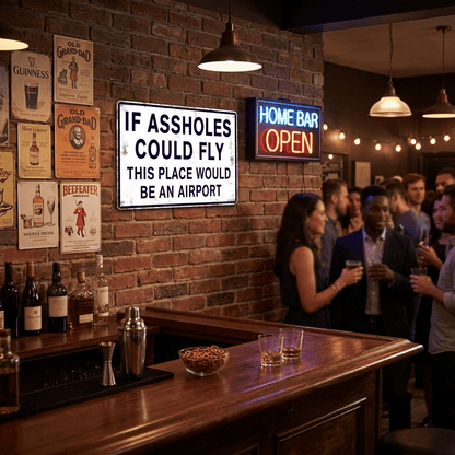 "If Assholes Could Fly" Vintage Metal Sign