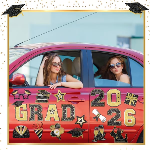 🎓 2026 Grad Car Magnets 🧲 – 30-Piece Set for Celebration Decor (Cars, Fridges & More)