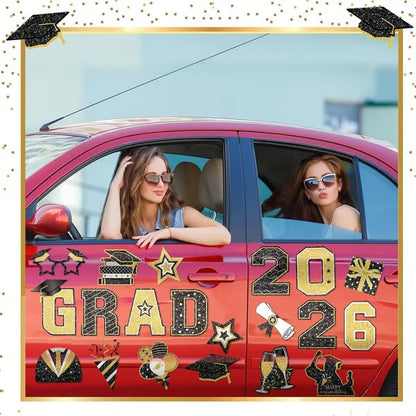 🎓 2026 Grad Car Magnets 🧲 – 30-Piece Set for Celebration Decor (Cars, Fridges & More)
