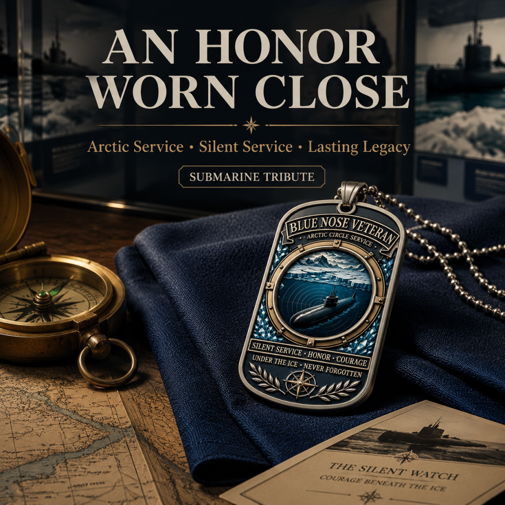 Blue Nose Veteran Dog Tag Necklace – Arctic Circle Service Submarine Tribute Pendant, Silent Service Military Keepsake Gift