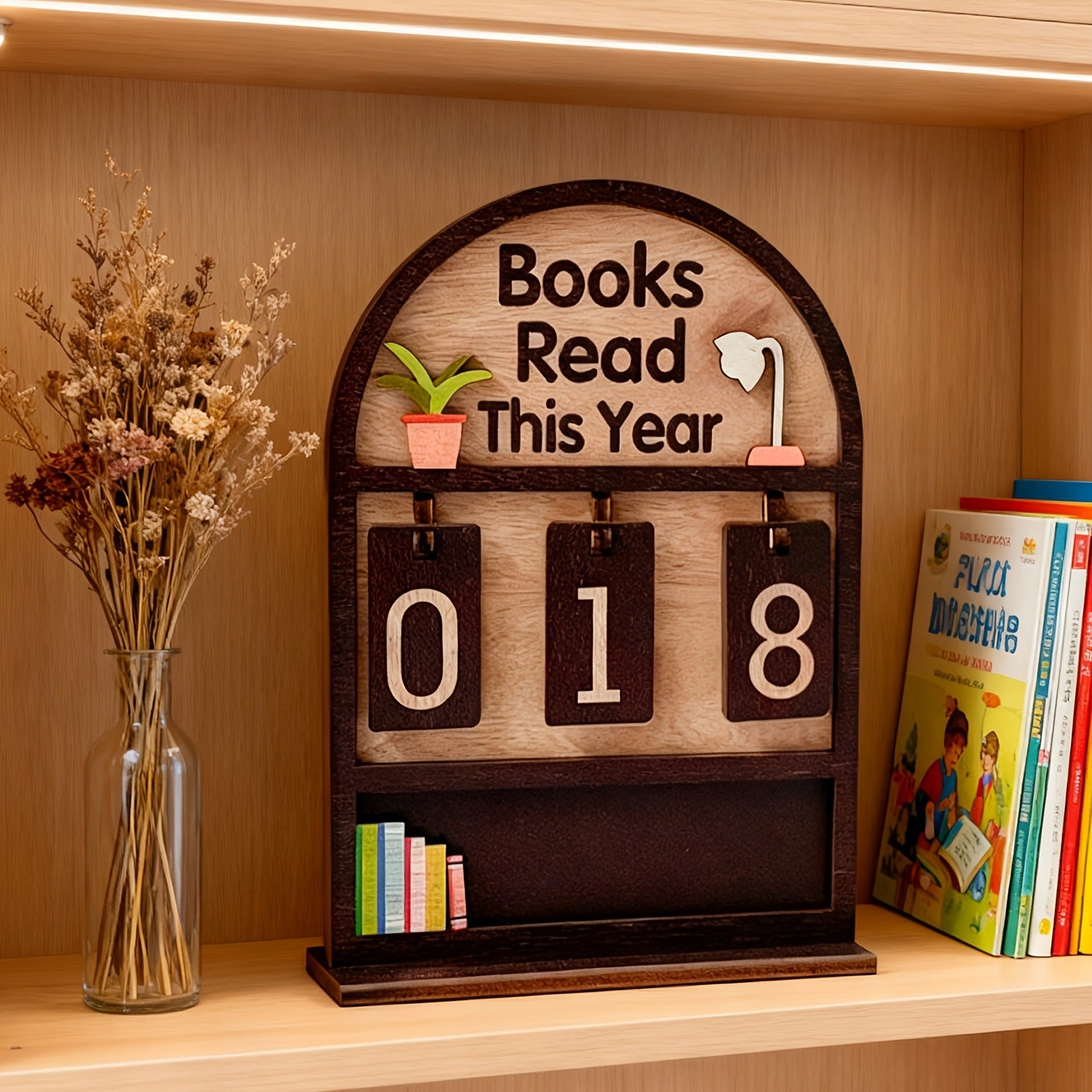 Wooden Annual Reading Count Display Piece – flairgifts.com