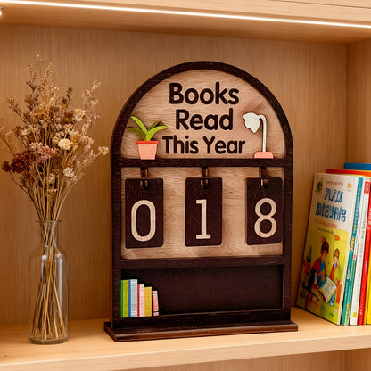 Wooden Annual Reading Count Display Piece