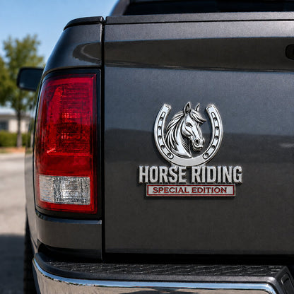 🐎 Horse Riding Special Edition Chrome Metal Car Emblem