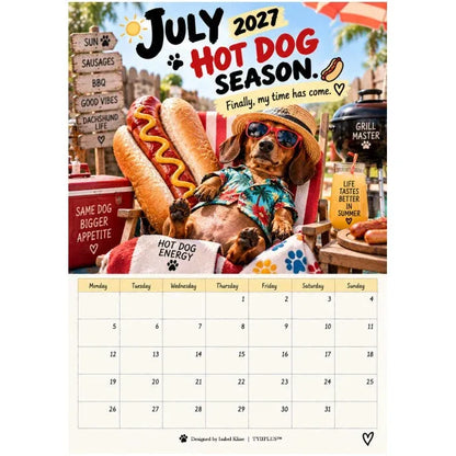 2027 Funny Dachshund Wall Calendar – Sarcastic Sausage Dog Calendar, Monthly Dog Lover Gift