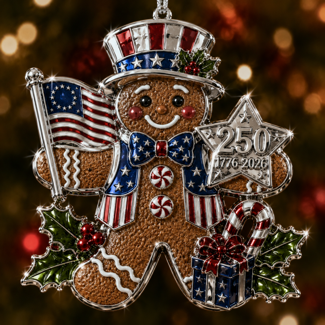 America 250th Anniversary Christmas Ornament