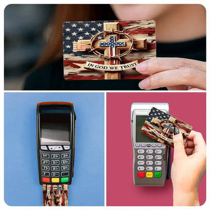 🔥Last Day 49% OFF - 💳✝️ Faith & Patriot Card Sticker Set – Inspirational Credit Card Stickers with Cross & Scripture Designs