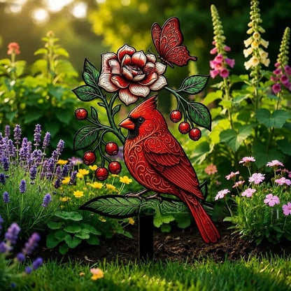 🐦Cardinal Art Garden Stake💥
