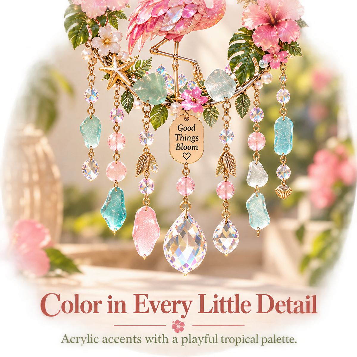 Whimsical Acrylic Wind Chime Suncatchers | Meaningful Animal Pendants with Sparkling Crystals ✨