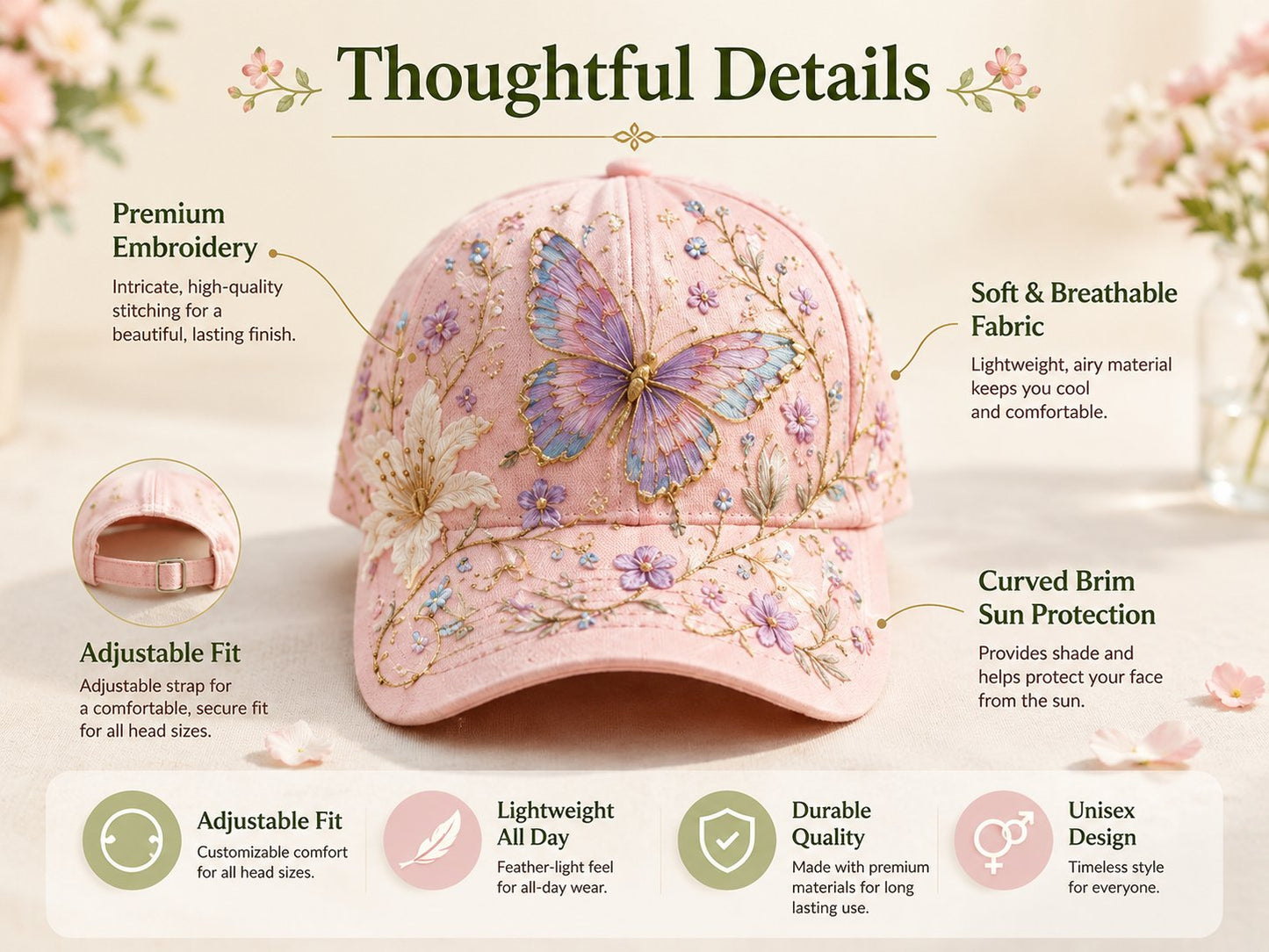 🔥Last Day 50% OFF 🌸🌿Garden Morning Cap  (✨2026 Limited Edition)