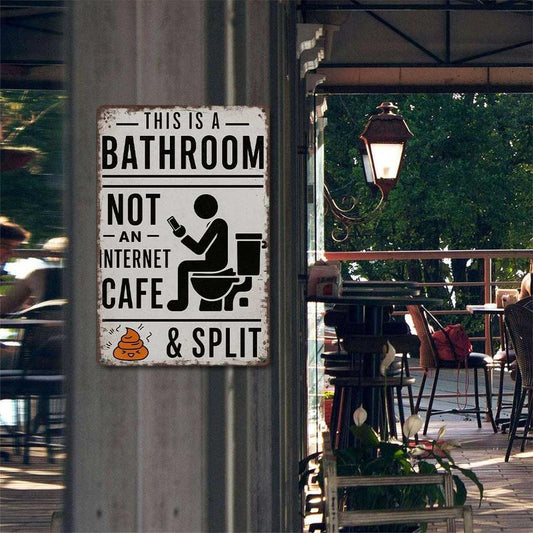 ✨HOT SALE 49% OFF📱🚫Humorous Bathroom Wooden Wall Sign🚽💩